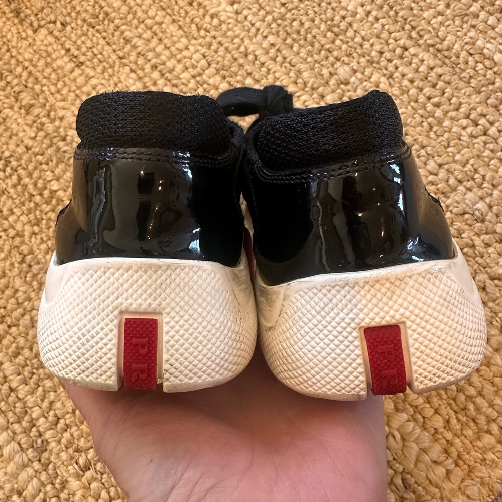 Prada Unisex Black and Red Sneakers - Picture 7 of 11